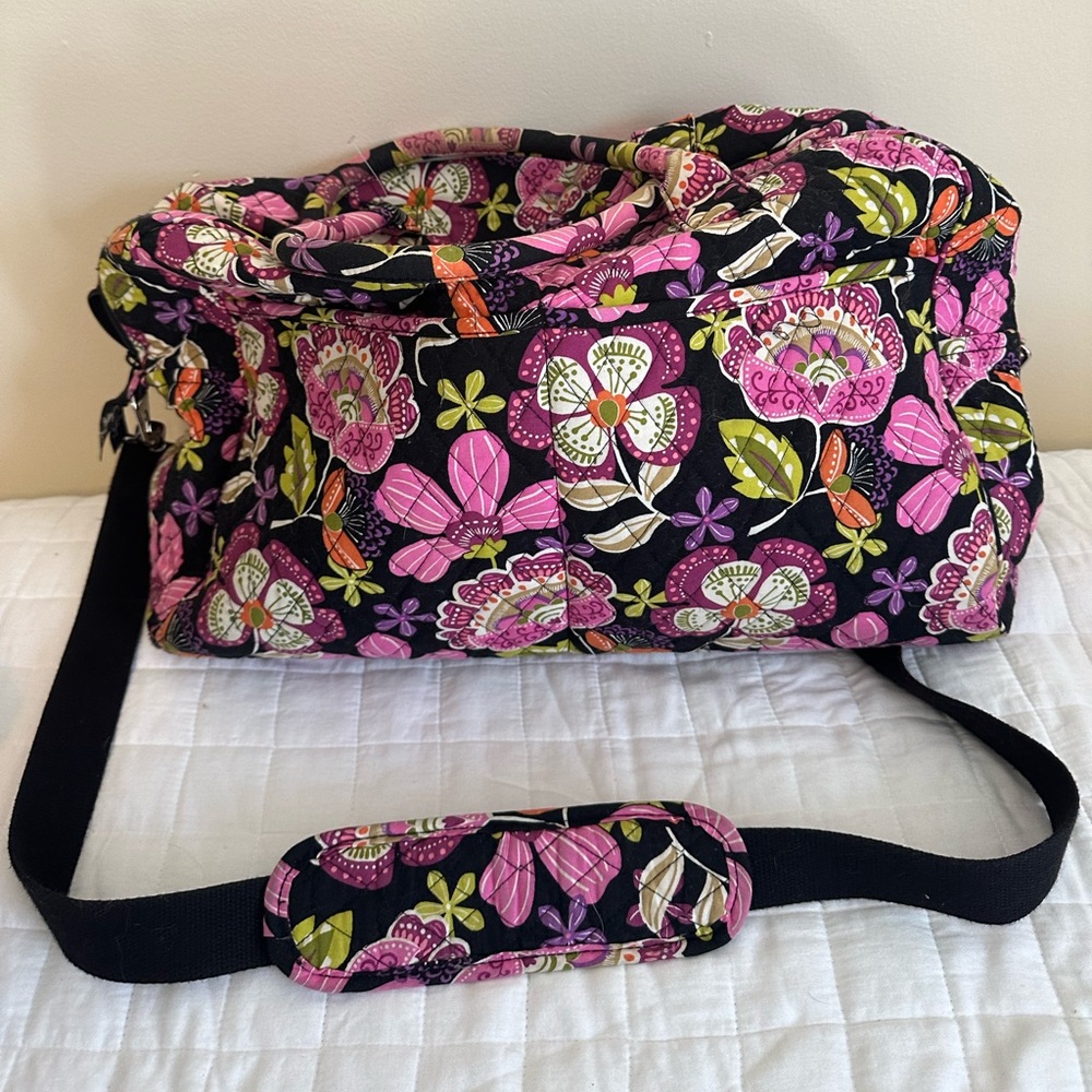 Vera Bradley Weekender Duffle | Pink and Black Floral